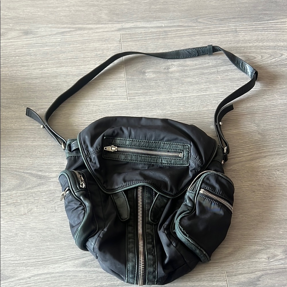 Alexander Wang Black Multi-Zip Shoulder Bag – Nylon/Leather, Moto Style